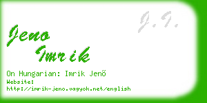 jeno imrik business card