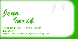 jeno imrik business card